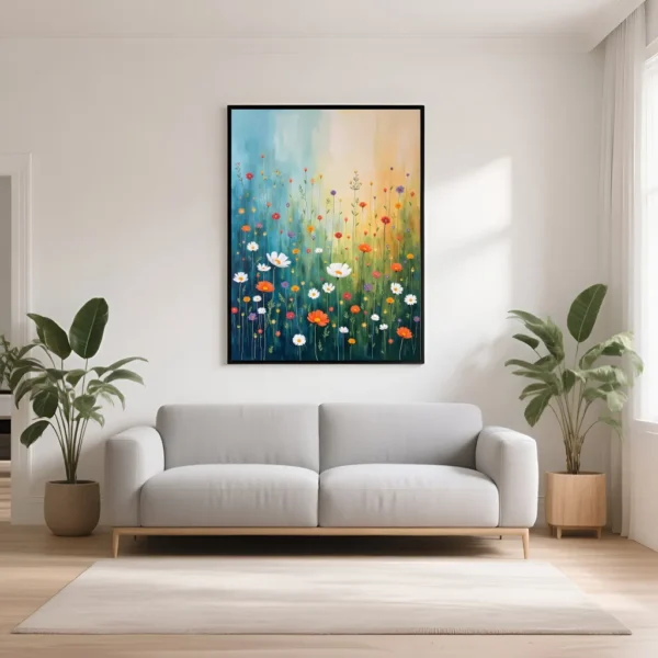 PixuPrint Colorful flower field painting