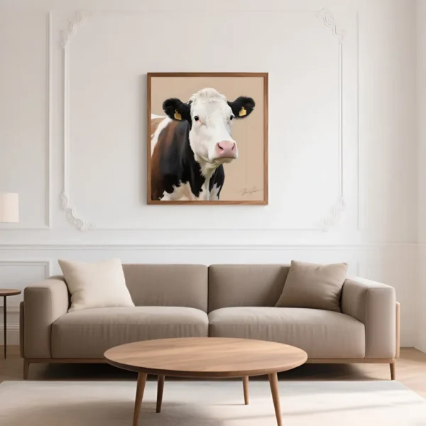 PixuPrint Black And Brown Cow Portrait