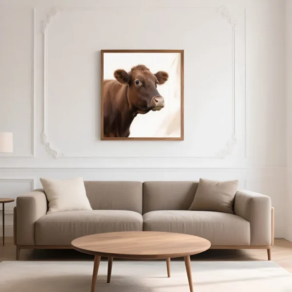 PixuPrint Brown Cow Portrait
