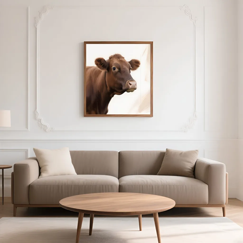 PixuPrint Brown Cow Portrait
