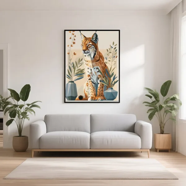 PixuPrint Lynx Sitting Table Simple Shapes Boho