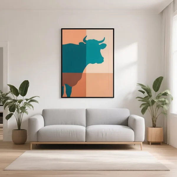PixuPrint Minimalist Cow Silhouette
