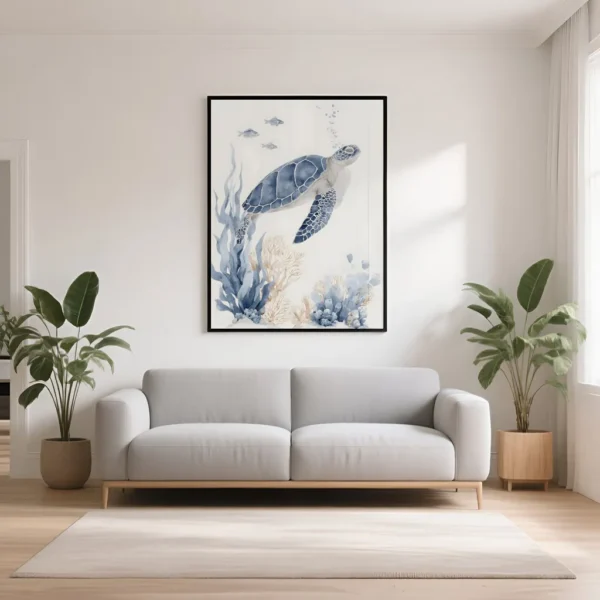 Pixuprint Sea Turtle Seaweed Scene