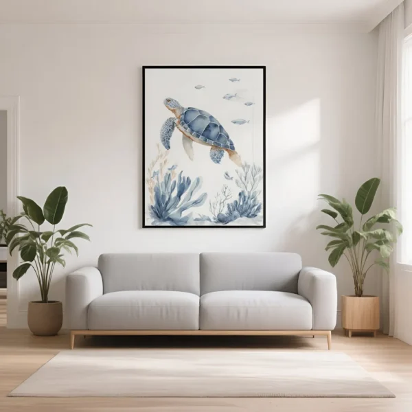 Pixuprint Sea Turtle Underwater Scene