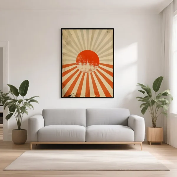 PixuPrint Sun Rays Poster Design Retro Boho