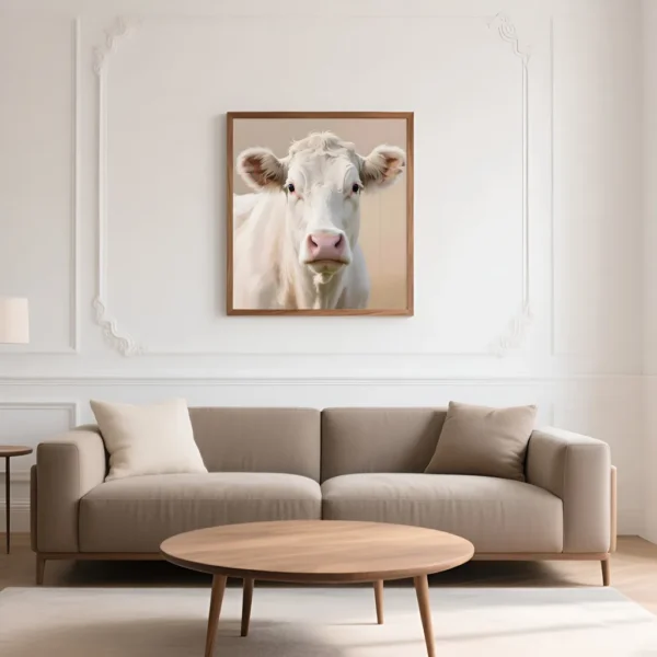 PixuPrint White Cow Portrait