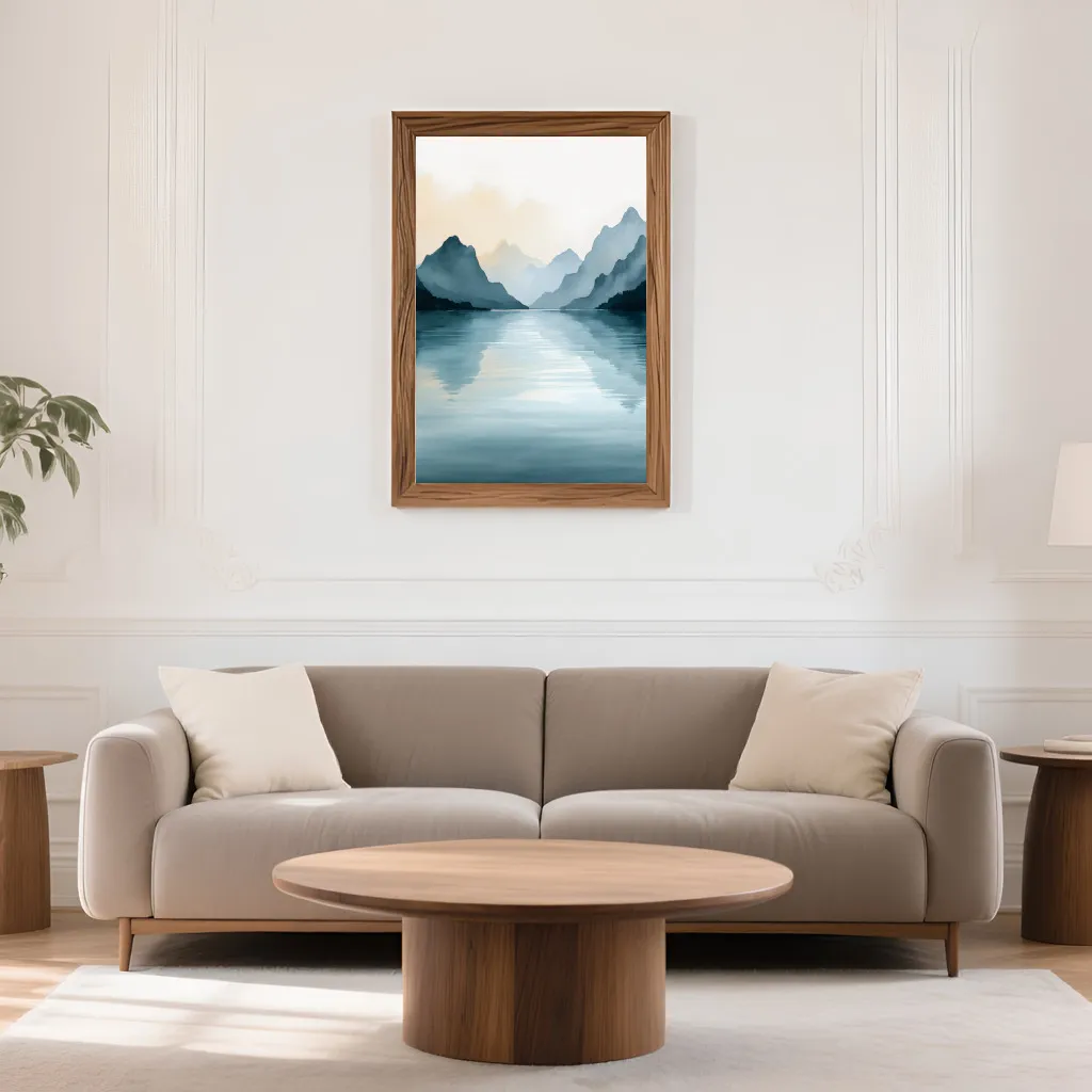 PixuPrint Mountain landscape with water reflection