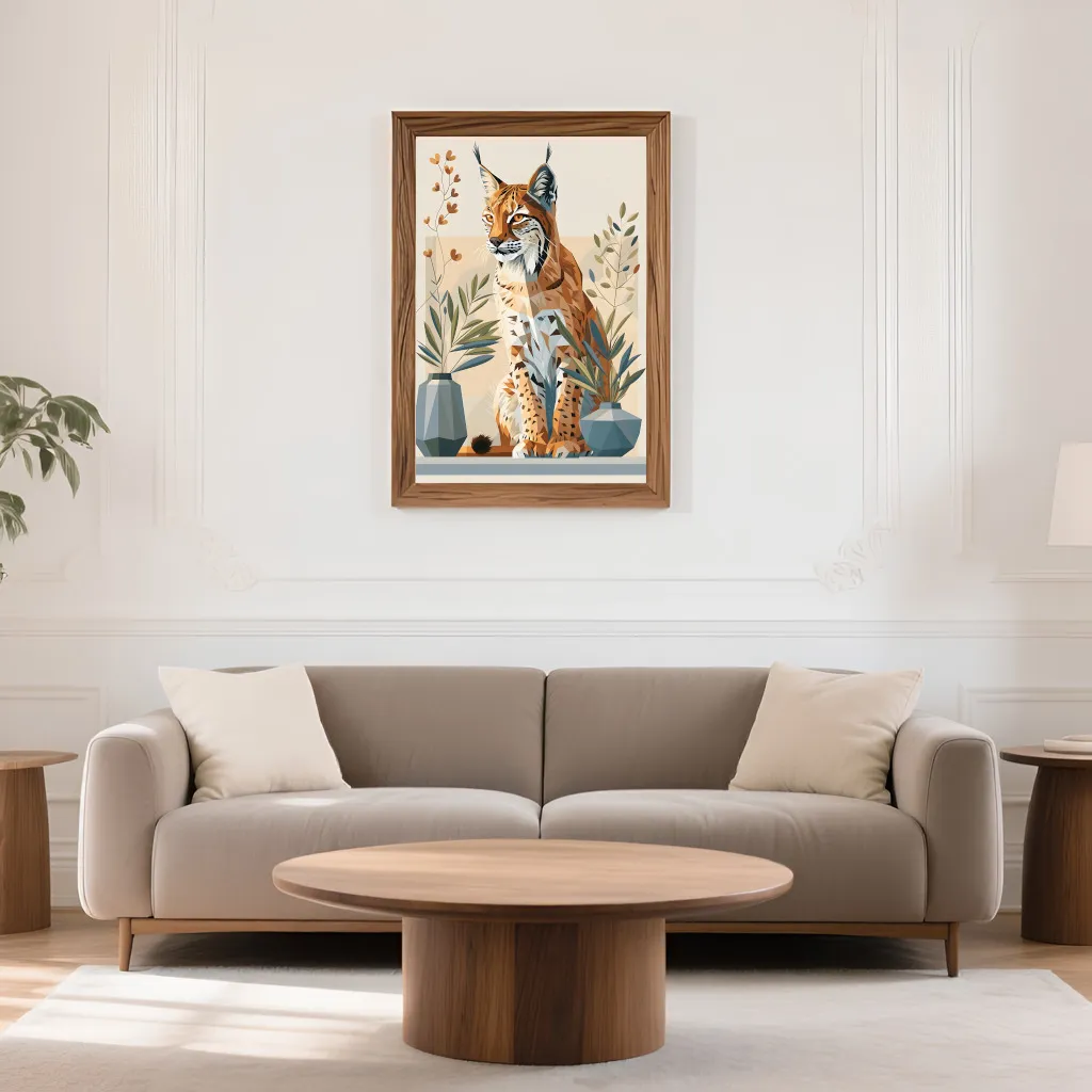 PixuPrint Lynx Sitting Table Simple Shapes Boho
