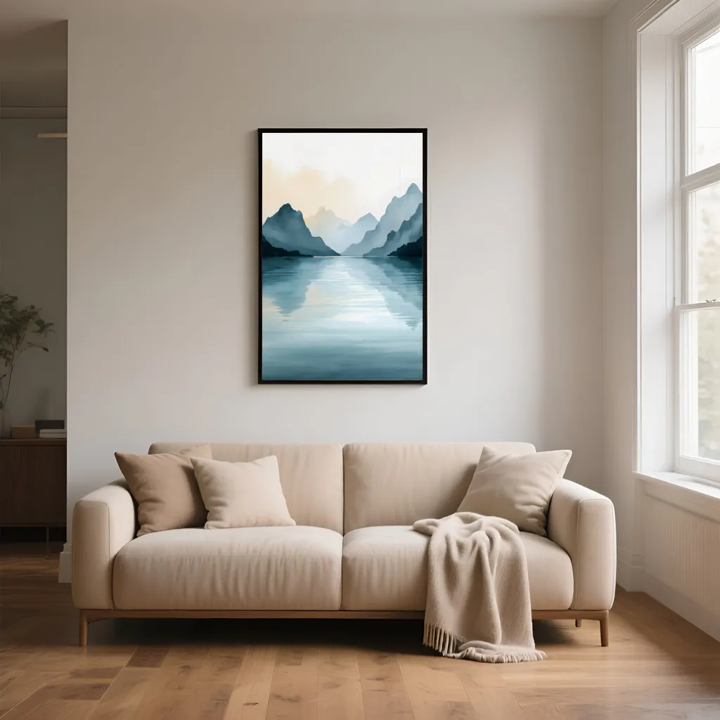 PixuPrint Mountain landscape with water reflection