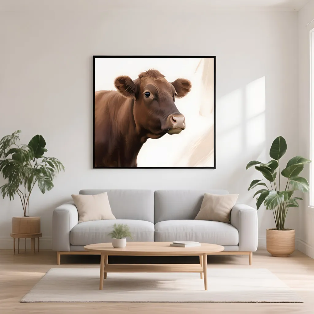 PixuPrint Brown Cow Portrait