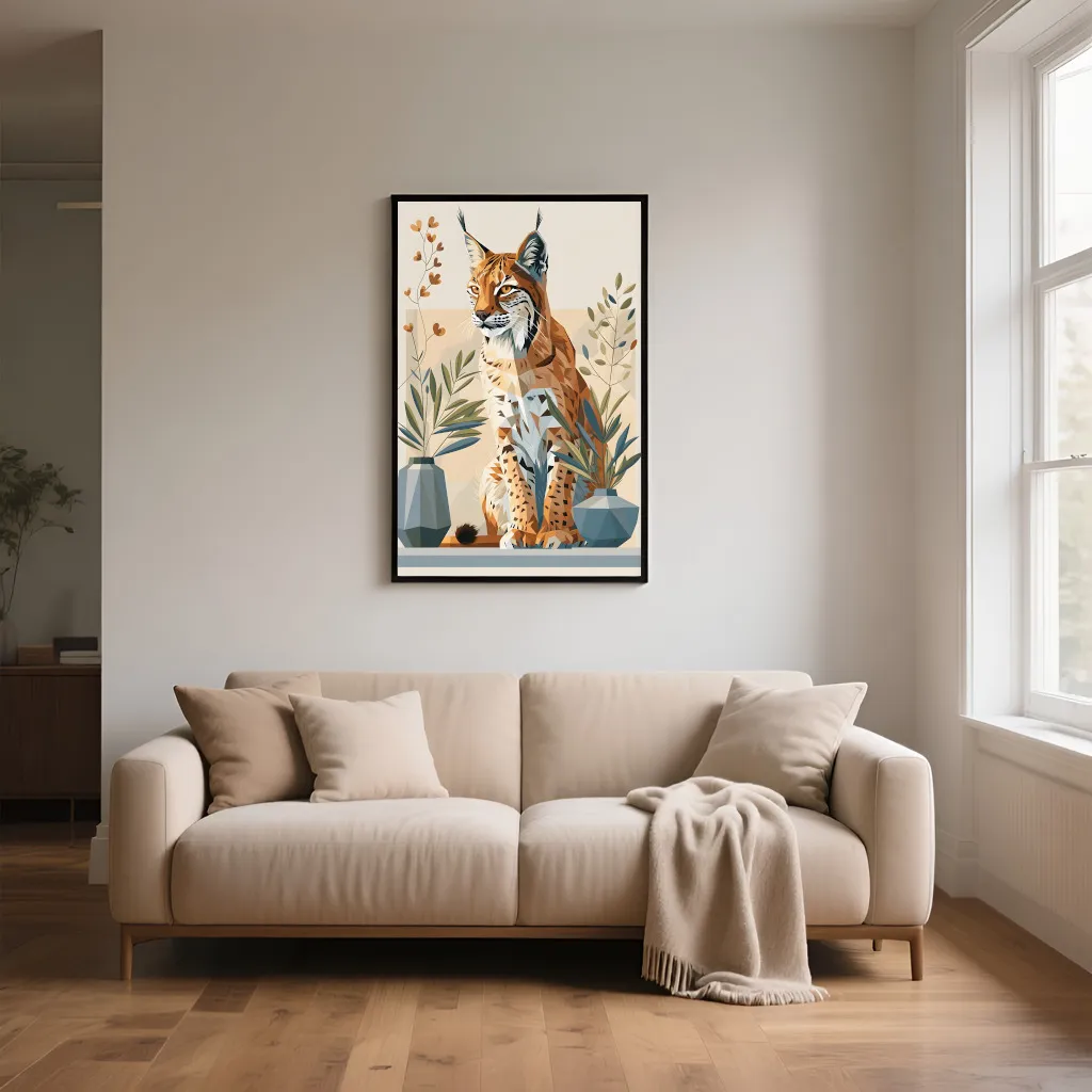 PixuPrint Lynx Sitting Table Simple Shapes Boho