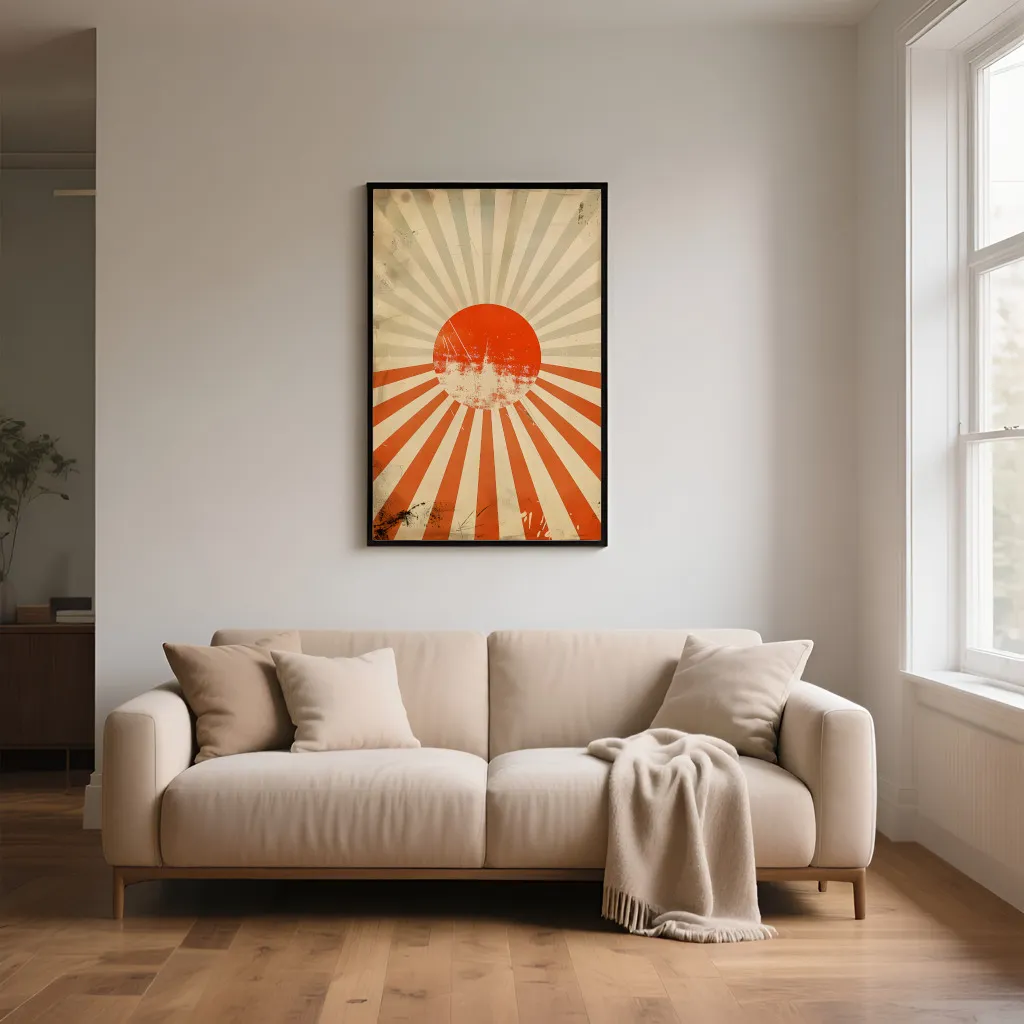 PixuPrint Sun Rays Poster Design Retro Boho