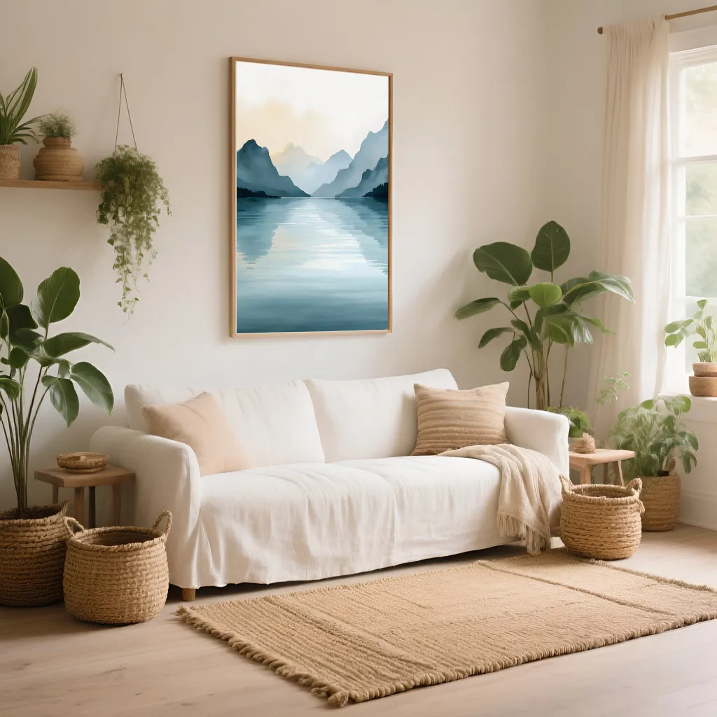 PixuPrint Mountain landscape with water reflection