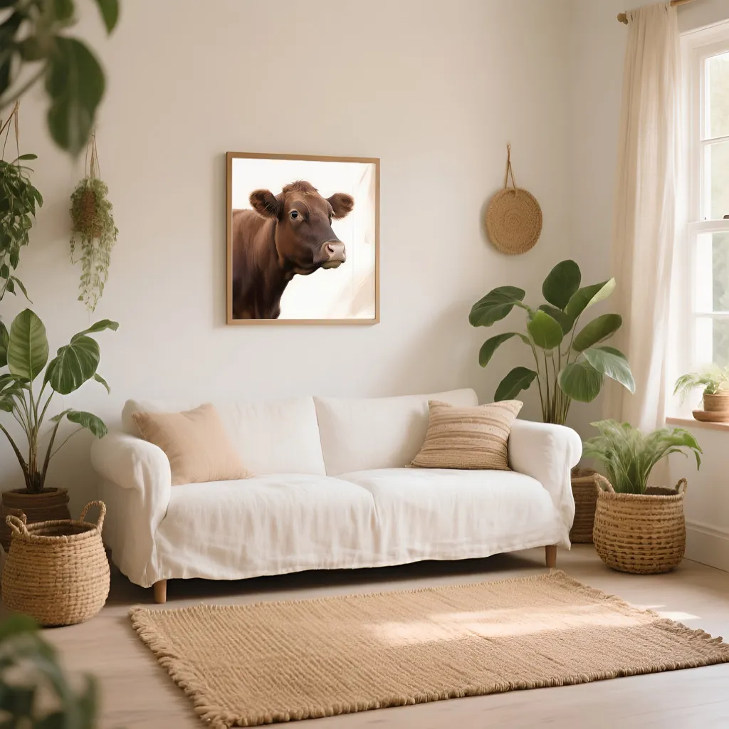 PixuPrint Brown Cow Portrait