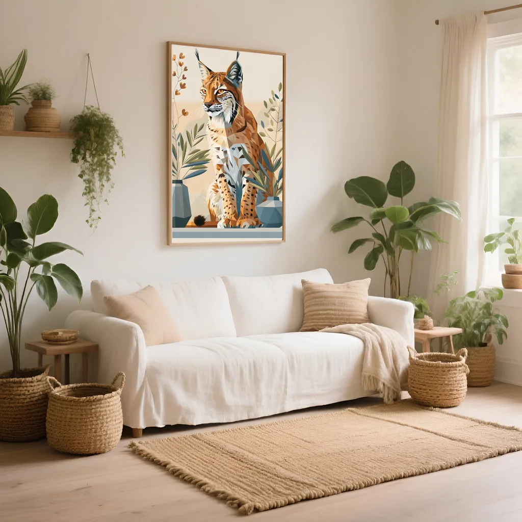 PixuPrint Lynx Sitting Table Simple Shapes Boho