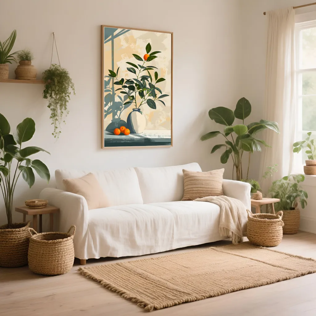 PixuPrint Orangelynch Sitting Table Simple Shapes Boho