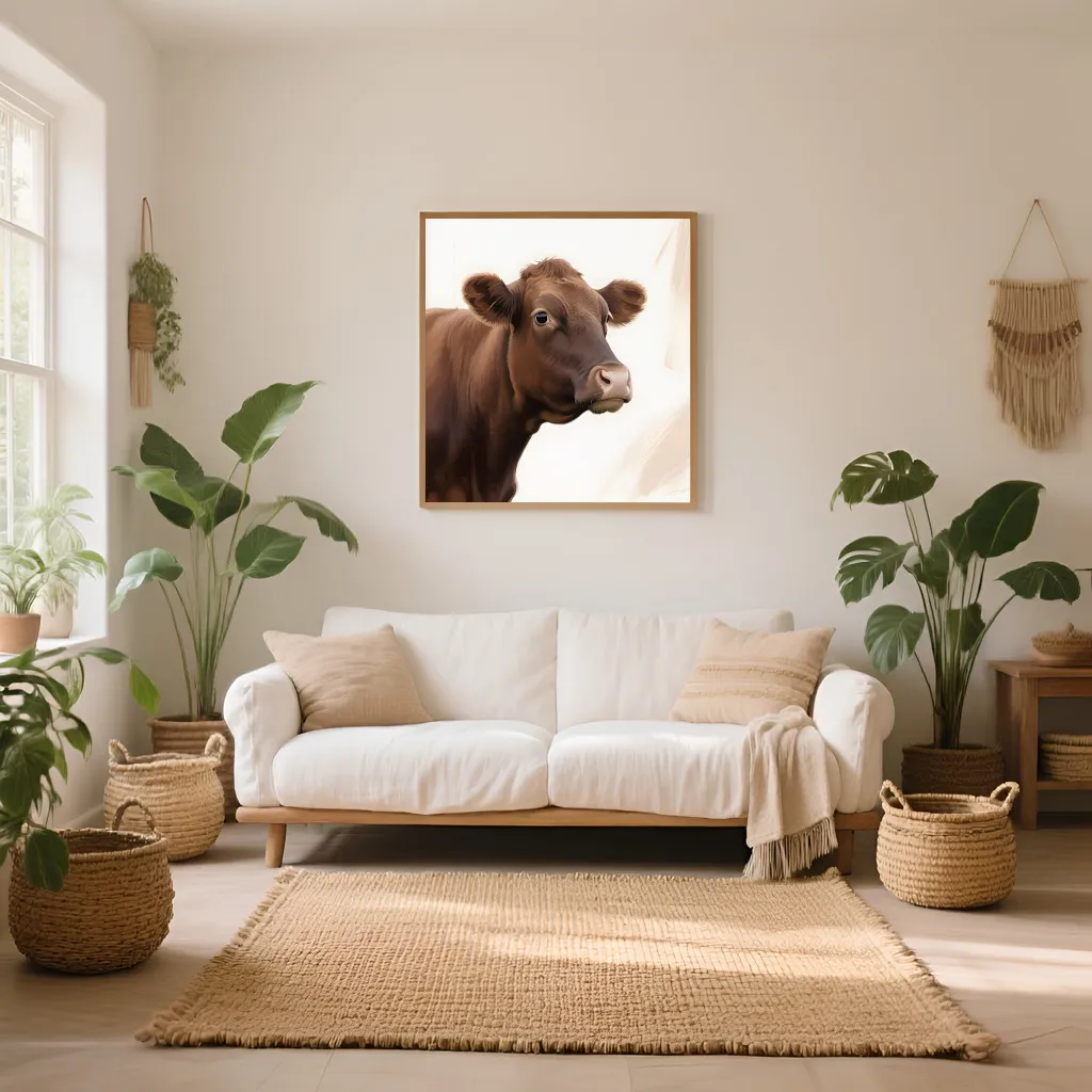 PixuPrint Brown Cow Portrait
