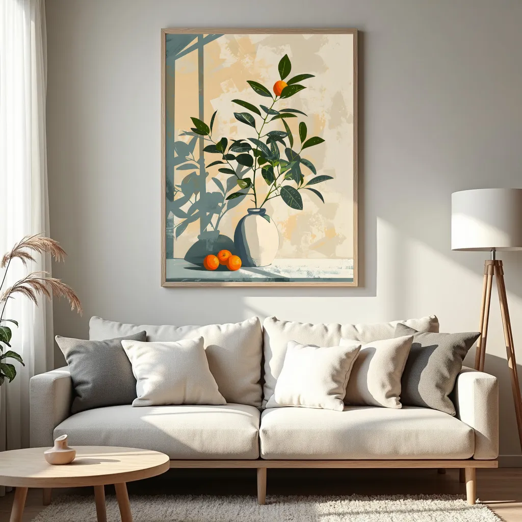 PixuPrint Orangelynch Sitting Table Simple Shapes Boho