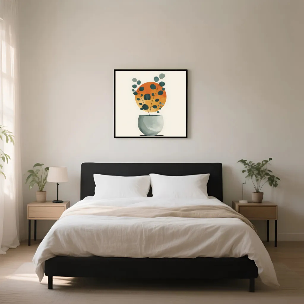 PixuPrint Cute Potted Plant Eucalyptus Leaves Boho