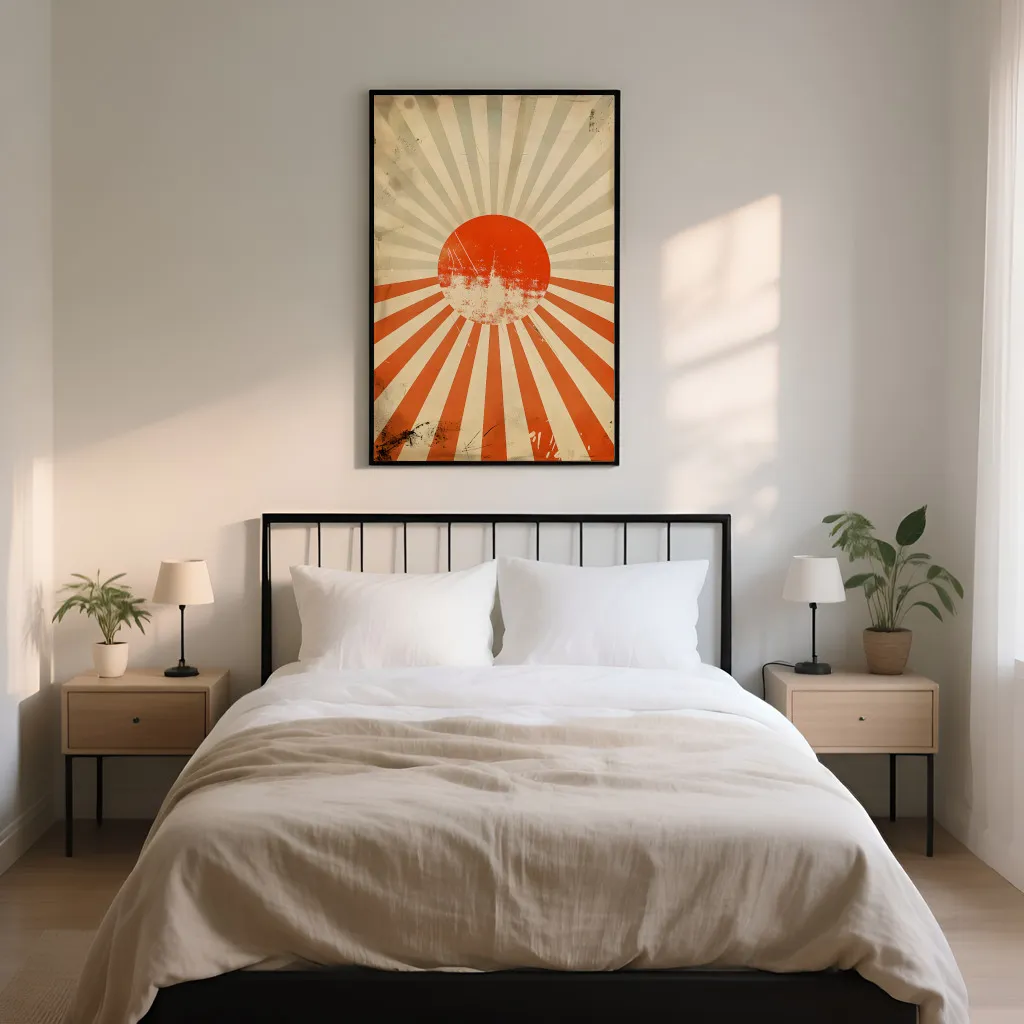 PixuPrint Sun Rays Poster Design Retro Boho