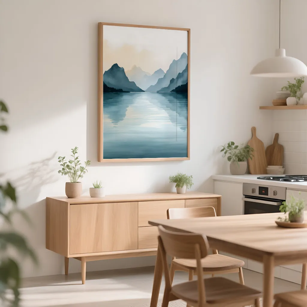 PixuPrint Mountain landscape with water reflection