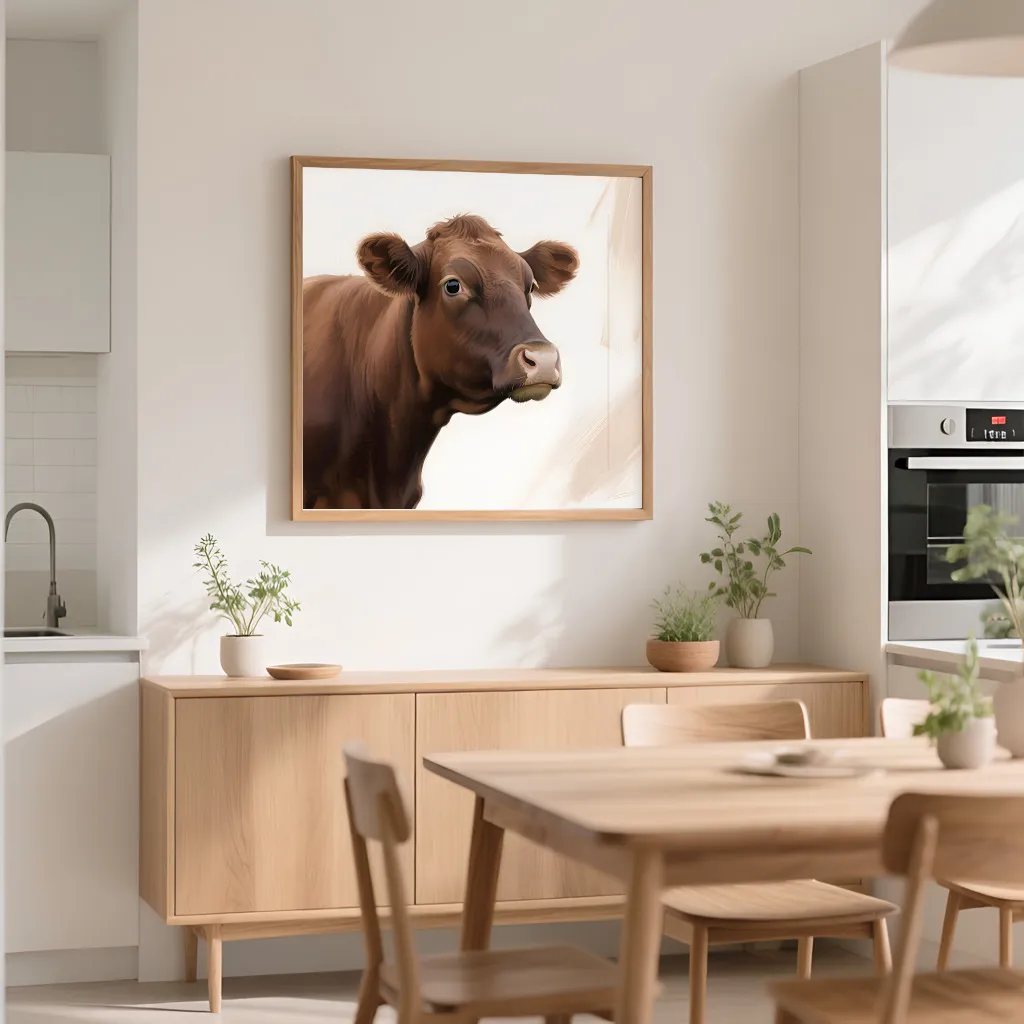 PixuPrint Brown Cow Portrait