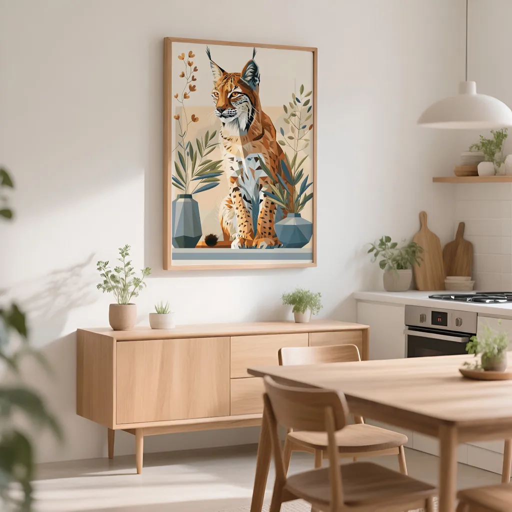 PixuPrint Lynx Sitting Table Simple Shapes Boho