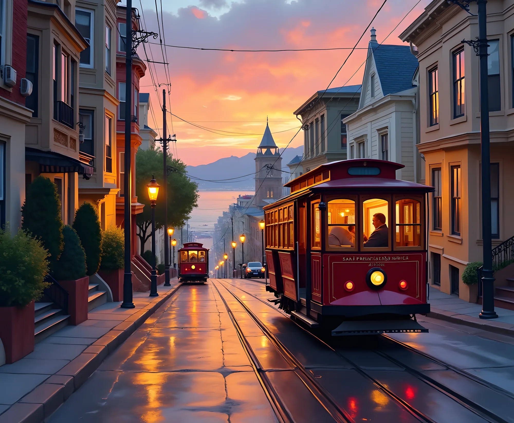 PixuPrint Last Tram at Sunset