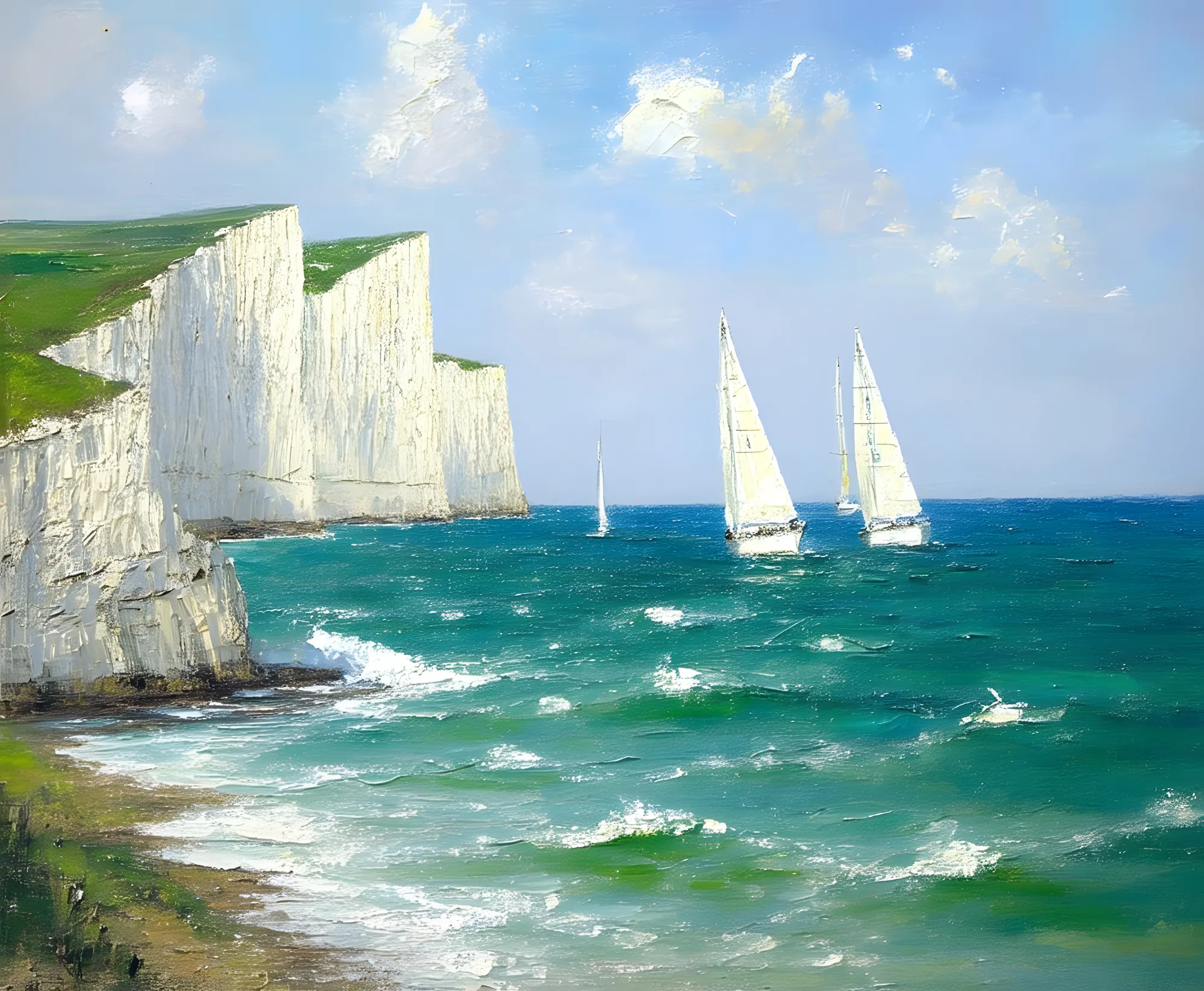 PixuPrint White Cliffs and Sails