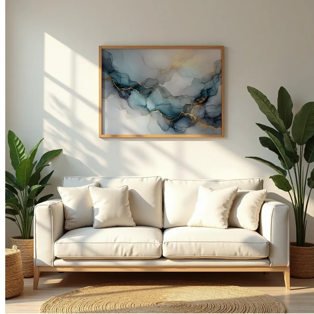 PIXUPRINT Abstract blue and gold artwork
