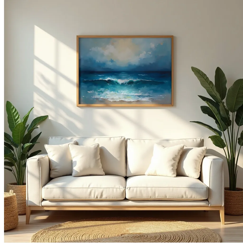PixuPrint Ocean waves under cloudy sky