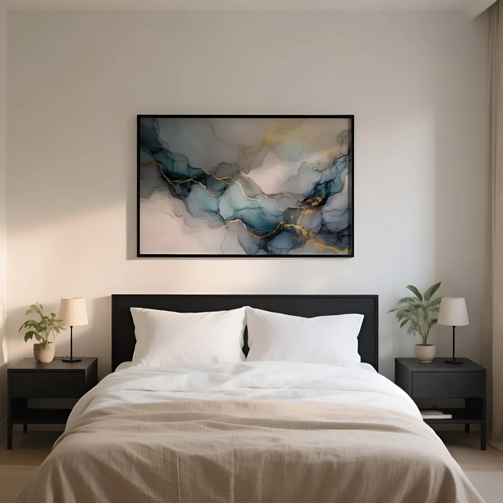 PIXUPRINT Abstract blue and gold artwork