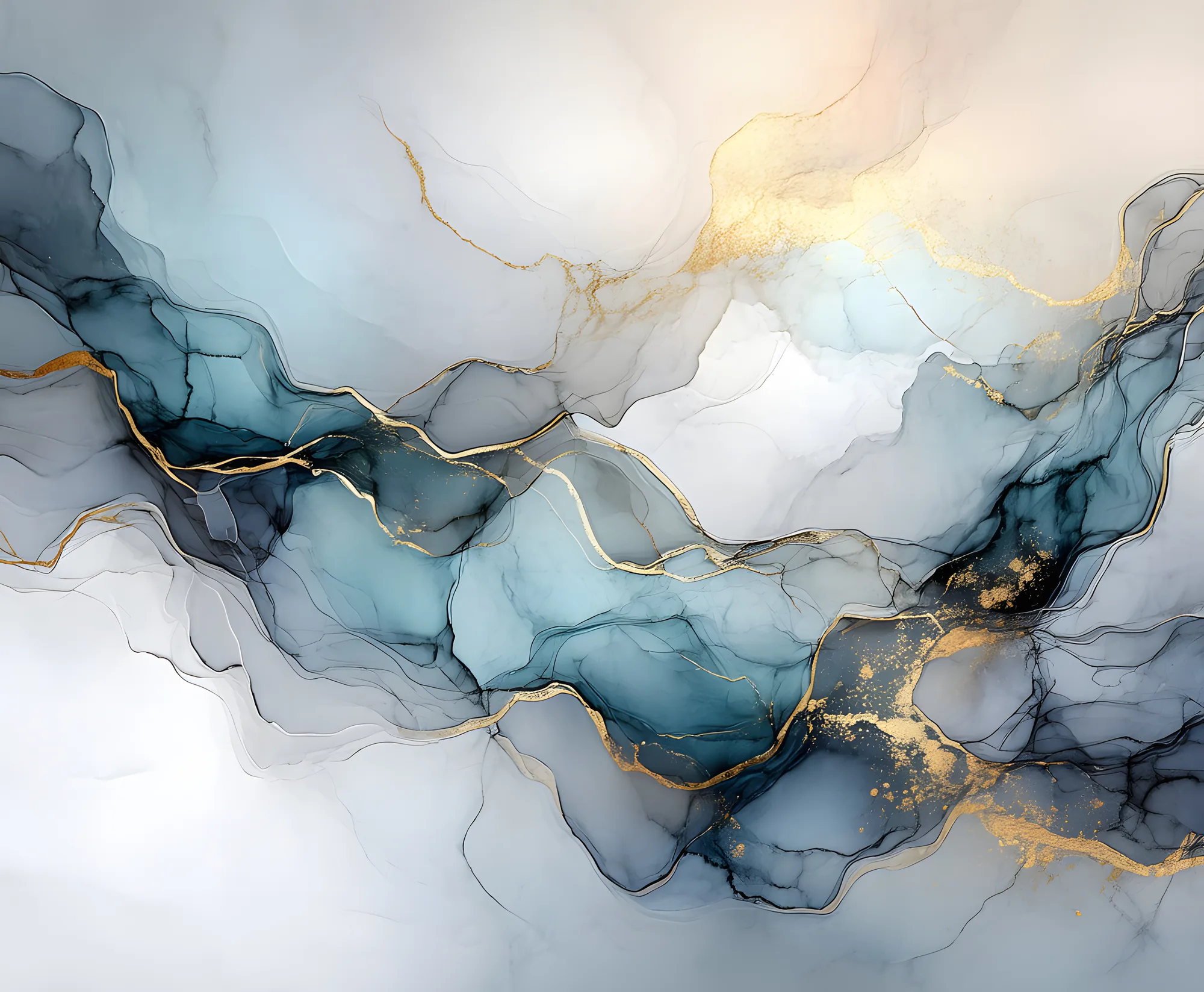 PIXUPRINT Abstract blue and gold artwork