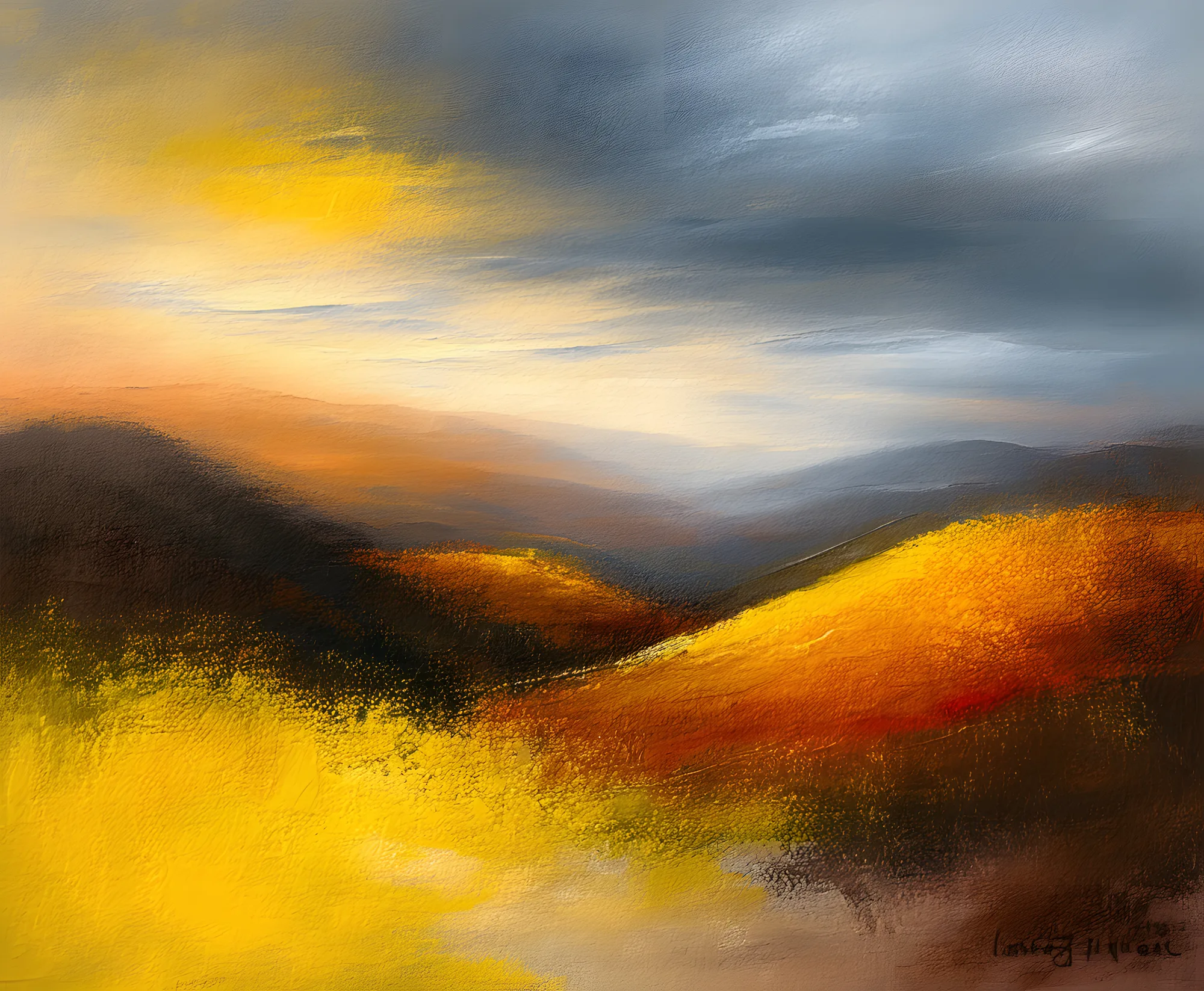 PixuPrint Abstract landscape with vibrant colors